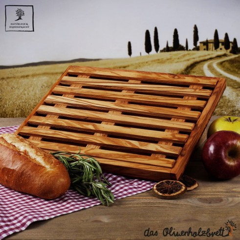 Brotschneidebrett mit Krümelrost, flach